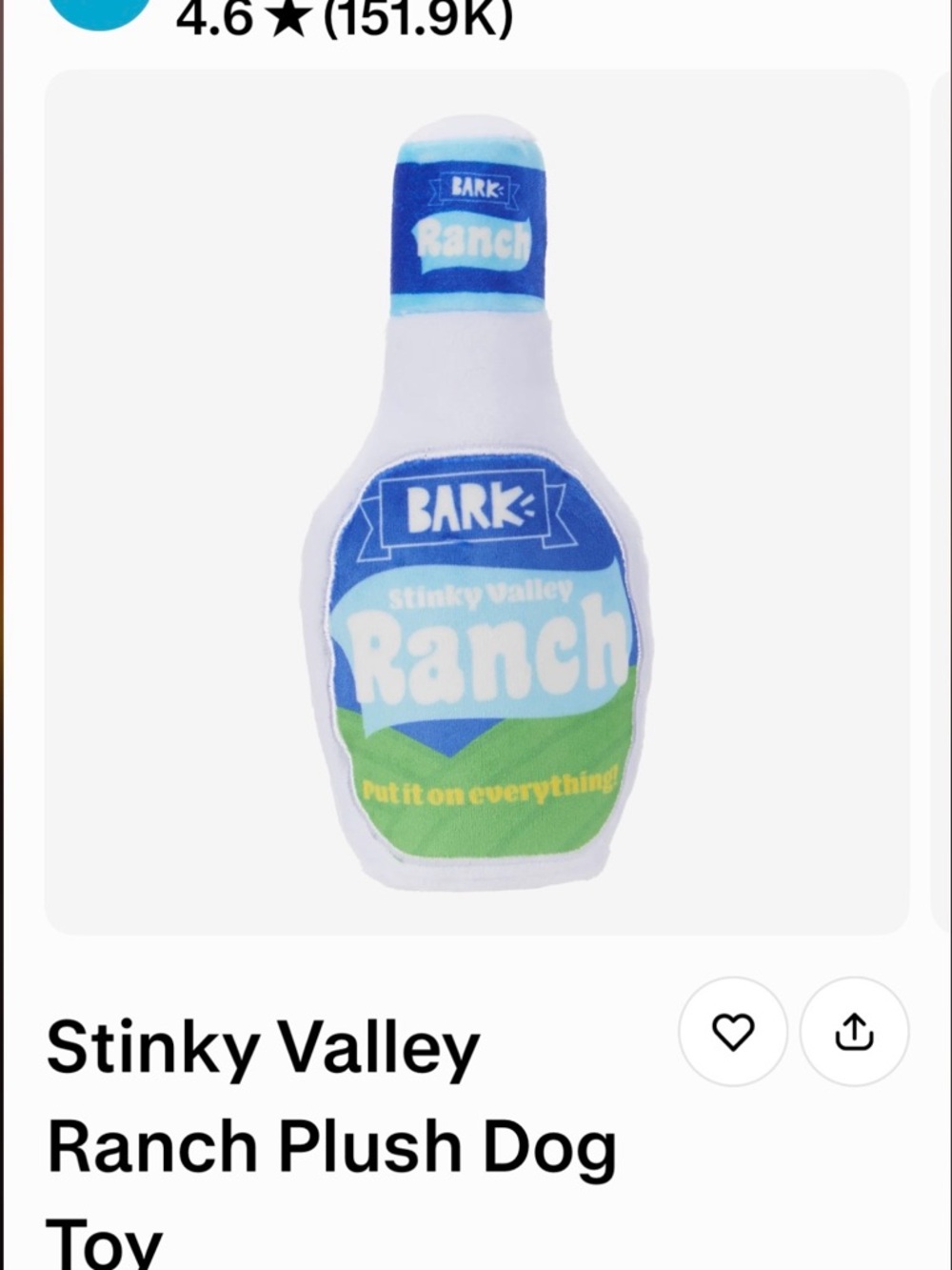 Bark Plush Ranch Bottle Dog Toy - Blue, Green, White